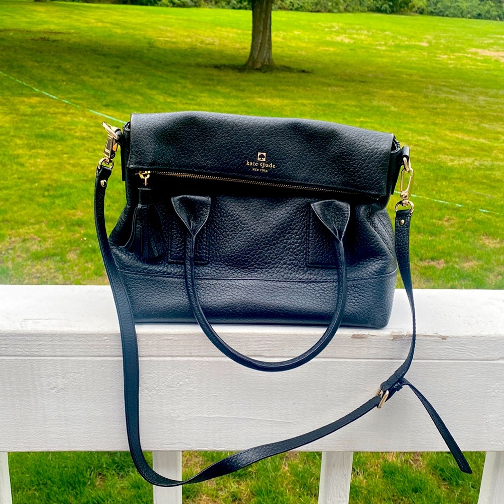 Black leather Kate spade bag very good condition